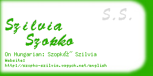 szilvia szopko business card